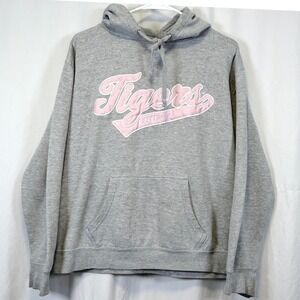 J. America LSU Tigers Hoodie Gray Pink Embroidered Graphic Size L